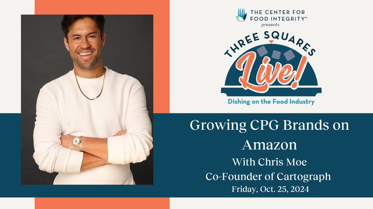 Join 3Squares Live! 10/25, 12 p.m. CT, and guest Chris Moe, co-founder and CEO of Cartograph, the leading Amazon agency behind some of the biggest startup brand CPG launches in food and beverage and more. Register today! >> hubs.li/Q02TJ3x80