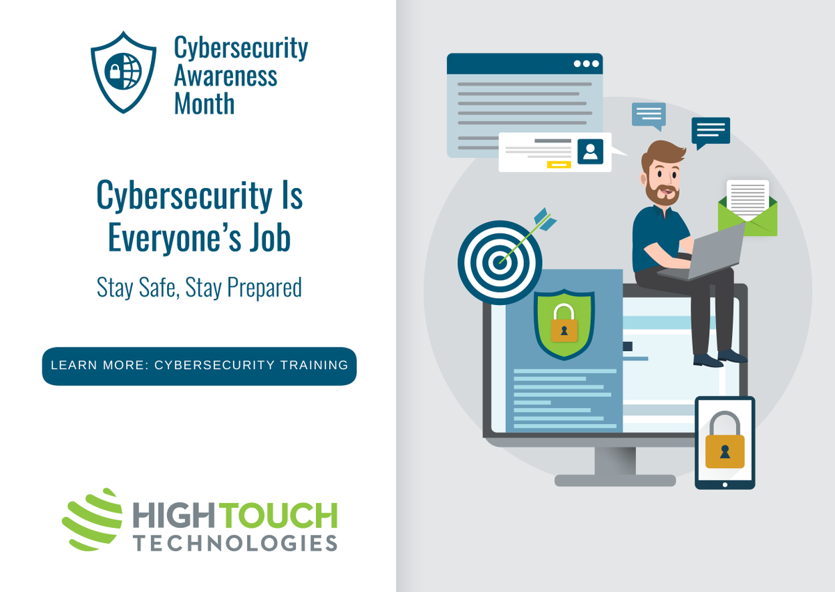 HighTouch's tweet photo. Would your employees know what to do if a cyberattack were happening right now? 🤔 Learn how Security Awareness Training equips your team with the skills they need to act fast and stay safe: https://t.co/QM3OYt9WrZ https://t.co/DU5gwF2k6B