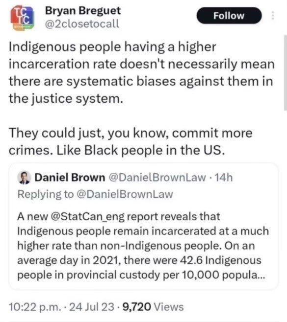 UBCIC (@ubcic) on Twitter photo UBCIC condemns the offensive comment shared by BCCP candidate Bryan Breguet. Such narratives ignore the historic and ongoing impact of colonization and systemic racism. Candidates should focus on justice reform and not on attacking racialized groups. #bcpoli UBCIC condemns the offensive comment shared by BCCP candidate Bryan Breguet. Such narratives ignore the historic and ongoing impact of colonization and systemic racism. Candidates should focus on justice reform and not on attacking racialized groups. #bcpoli