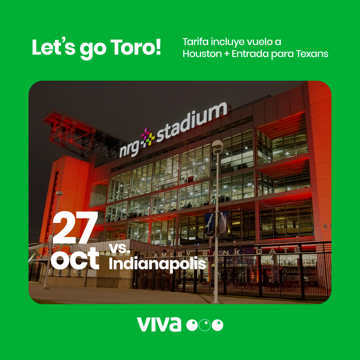 VivaAerobus's tweet photo. ¡Disfruta de un partido de Texans en vivo en el estadio Estadio NRG! 🏈 Reserva aquí: 👉🏻 https://t.co/M11doZ7DQf
#LivePass #VivaLivePass #futbol #destino #DejateVolar https://t.co/9bGqt0Po6e
