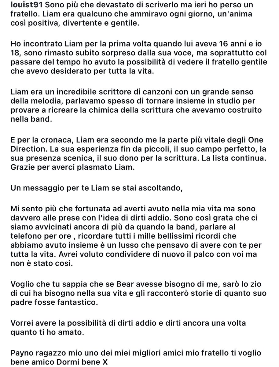 Io messaggio di Louis per Liam 💔🕊️😭 

#RIPLiamPayne
