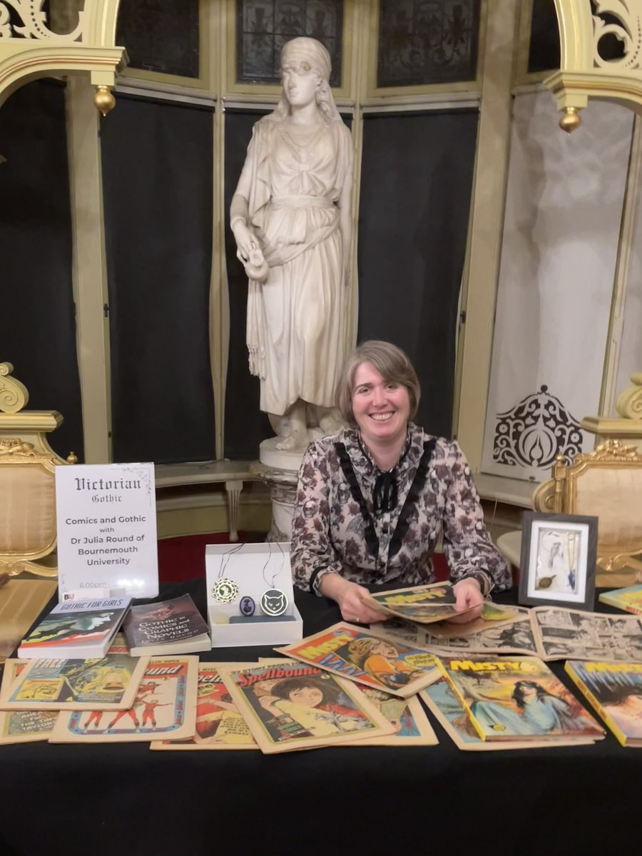 Had such a great time at the #VictorianGothic evening at the <a href="/Russell_Cotes/">Russell-Cotes</a> museum - great to chat about British girls’ comics with so many lovely folk in such an atmospheric space!