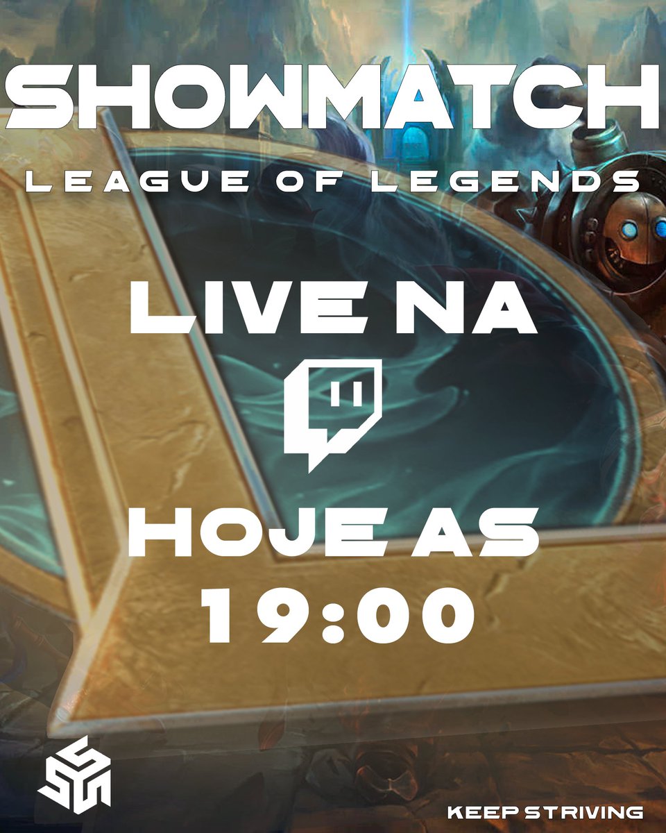 str1veesports's tweet photo. Hoje Γ s 19 horas vamos realizar um Showmatch entre os nossos jogadores de League of Legends. Se gostas de LoL e queres ver as nossas equipas em aΓ§Γ£o, vais poder ver em direto na nossa twitch em https://t.co/S2rx2sOqDe .
Vemo-nos lΓ‘!
ππππ© πππ«ππ―π’π§π
#LoL #Str1ve https://t.co/kEqDIzFL0f
