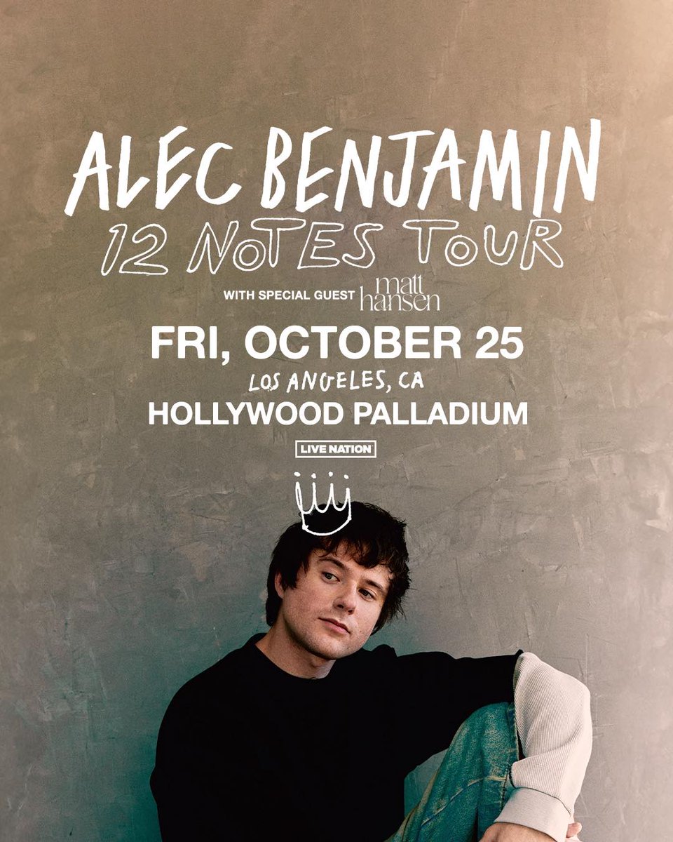 We have another chance for you to see Alec Benjamin at the Hollywood Palladium this week! 📷 Listen all week long to win a pair of tickets for you and a friend to see him October 25th with special guest Matt Hansen.