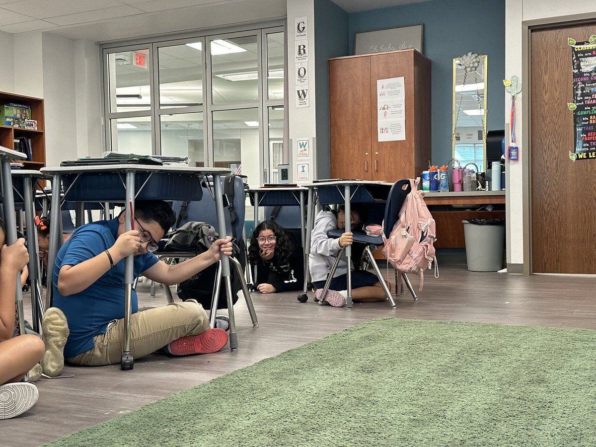SRobinson_CTES's tweet photo. Great Shakeout practicing to keep scholars safe! #CCIES #CIELOG #SHAKEOUT #CTEBrighterTogether💎 #Allin https://t.co/osUicUEcZV