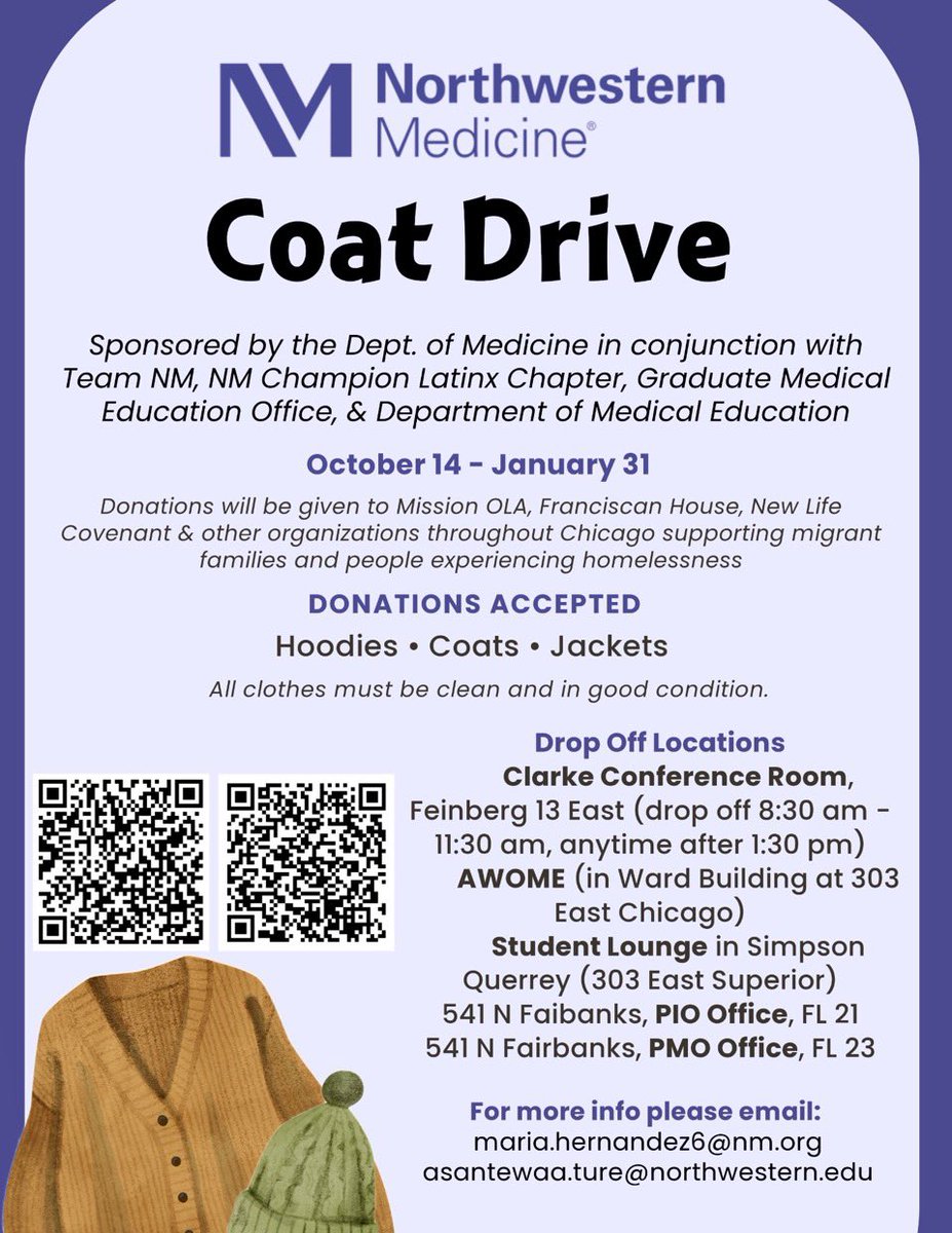 María Paulina Hernandez, MD 🫀🇨🇴 (@maphernandezmd) on Twitter photo Please consider donating and spread the word to support our Chicagoland area! Last year we were able to raise over 600 coats thanks to everyone who supported!! <a href="/NU_IntMed/">NU Internal Medicine</a> <a href="/NU_MedEd/">Northwestern Medical Education</a> ❄️❄️<a href="/Toluhwalase/">T.A</a> <a href="/Asantewaa_IM/">Asantewaa Ture, MD</a> p Please consider donating and spread the word to support our Chicagoland area! Last year we were able to raise over 600 coats thanks to everyone who supported!! <a href="/NU_IntMed/">NU Internal Medicine</a> <a href="/NU_MedEd/">Northwestern Medical Education</a> ❄️❄️<a href="/Toluhwalase/">T.A</a> <a href="/Asantewaa_IM/">Asantewaa Ture, MD</a> p