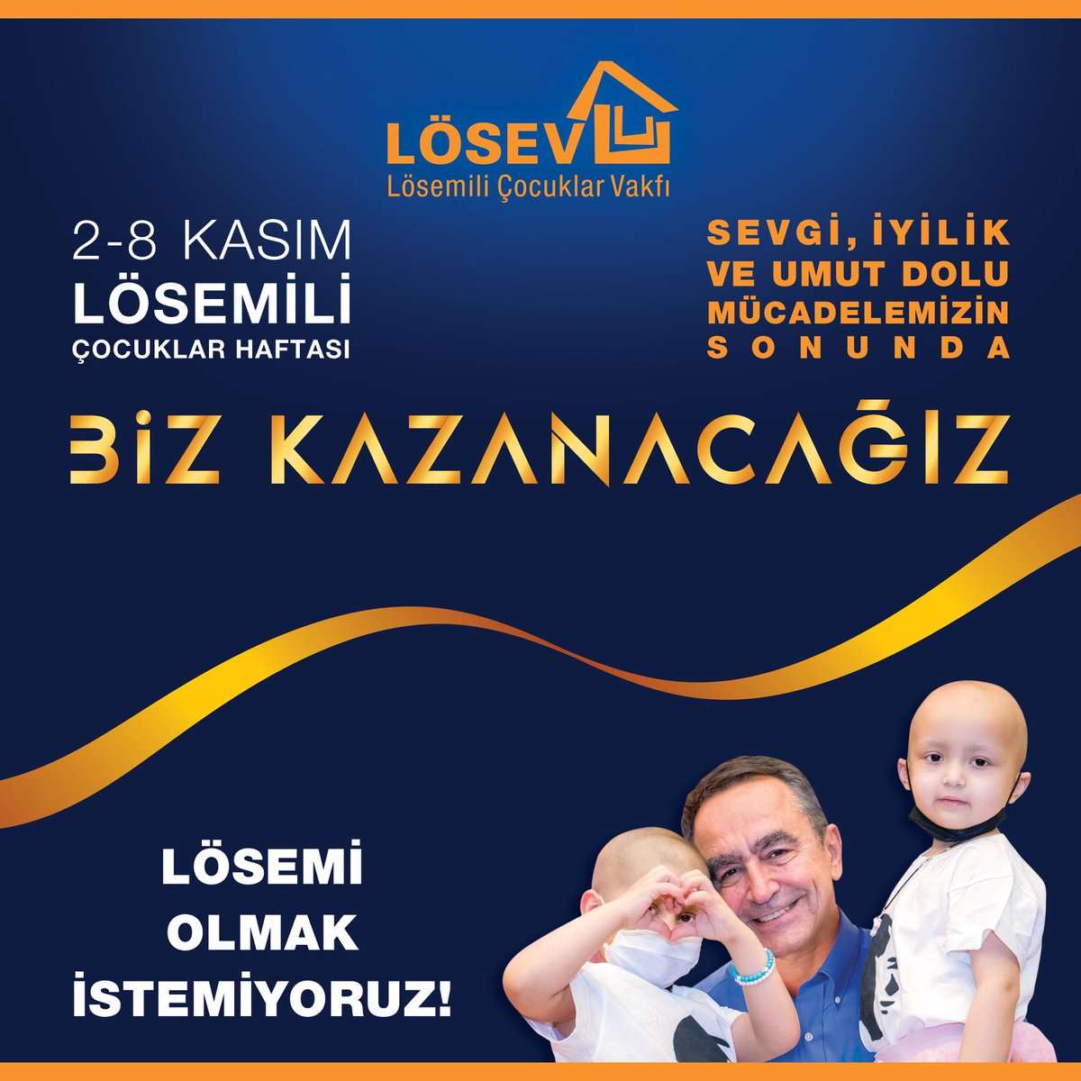 LÖSEMİLİ ÇOCUKLAR HAFTASI 
           2-8 Kasım
LÖSEMİ OLMAK İSTEMİYORUZ 
* Bütün okullarımızın katılımlarını bekliyoruz. Gerekli destekleri isteyebilirsiniz.
* MEB tarafından özel hafta kapsamına alınmış olup,
özellikle lösemi ve kanserden korunma , önleme yolları anlatılacaktır