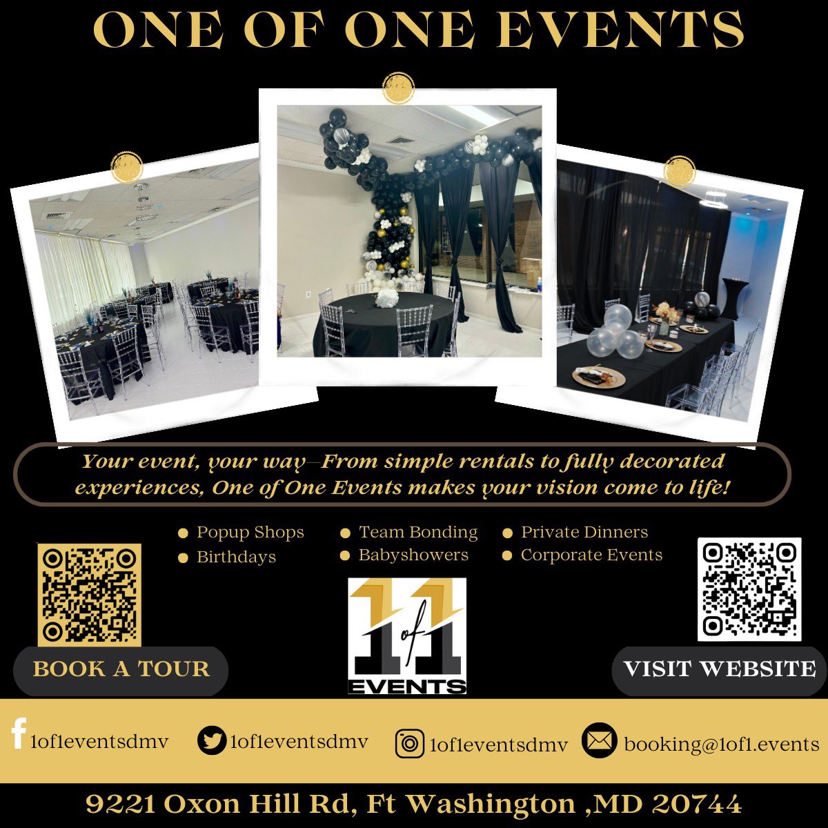 1of1EventsDMV's tweet photo. Looking for the perfect venue to make your next event unforgettable? Whether it’s a reception, birthday, brunch, or something more glamorous—One of One Events has exactly what you need! 💫
#EventPlanning #VenueRental https://t.co/mTSkAg4hve