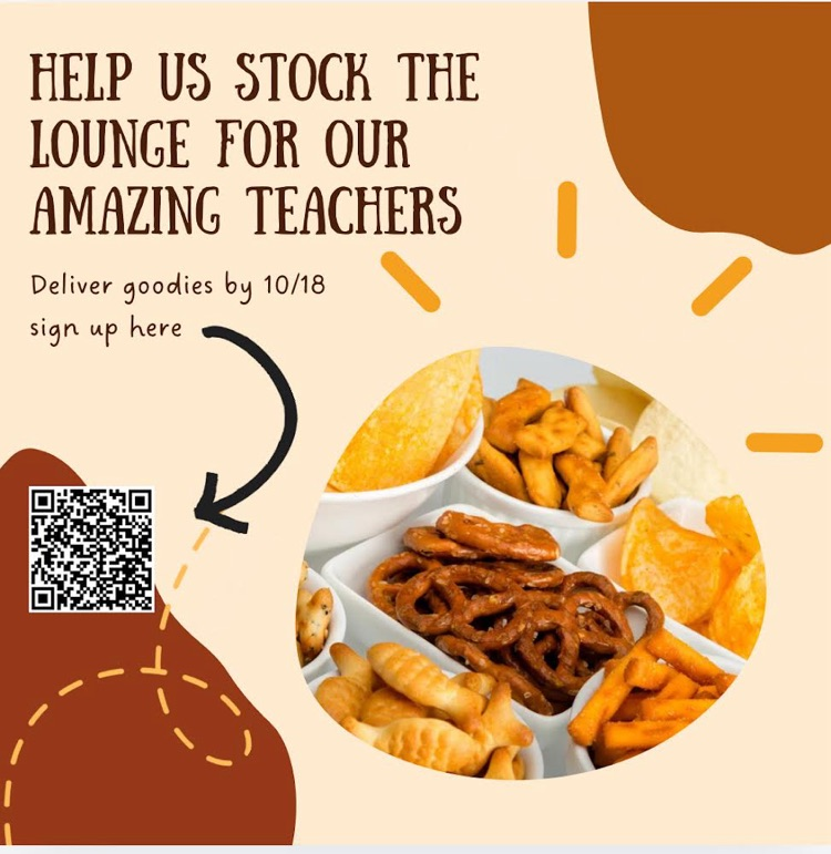 JohnLColbertMS's tweet photo. Hi, JLC families! 
Help us stock the lounge for our amazing teachers and staff next week. Sign up here and deliver the items you choose by Friday 
 https://t.co/IhlhGY0EPi https://t.co/3l9jnA3cZW