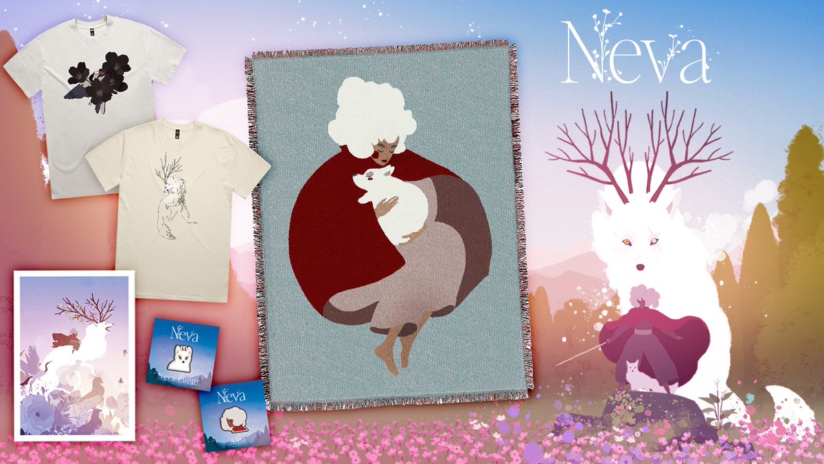 You’ve asked so many times if we had NEVA merchandise—and now we do! 🎉 Designed in-house with love 🤍

👕T-shirts
🖼️Art print
🛋️Cozy blanket
🐺Cute Pins

You can buy them now at the <a href="/devolverdigital/">Devolver Digital</a> shop: merch.devolverdigital.com
