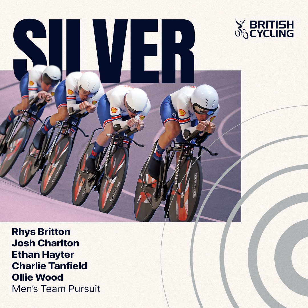 BritishCycling's tweet photo. Silver for Great Britain! 🥈

A team pursuit final for the ages between GB and the Danes, with the home team taking the win by the finest of margins 👏

#Ballerup2024 | @UCI_Track https://t.co/evESppJezl