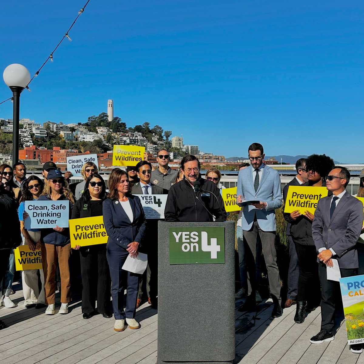 The countdown to #ElectionDay begins! 🗳️ With only 18 days left until Nov. 5th, Bay Area firefighters, clean water advocates, and experts are in San Francisco today to urge Californians to vote #YESonProp4.
