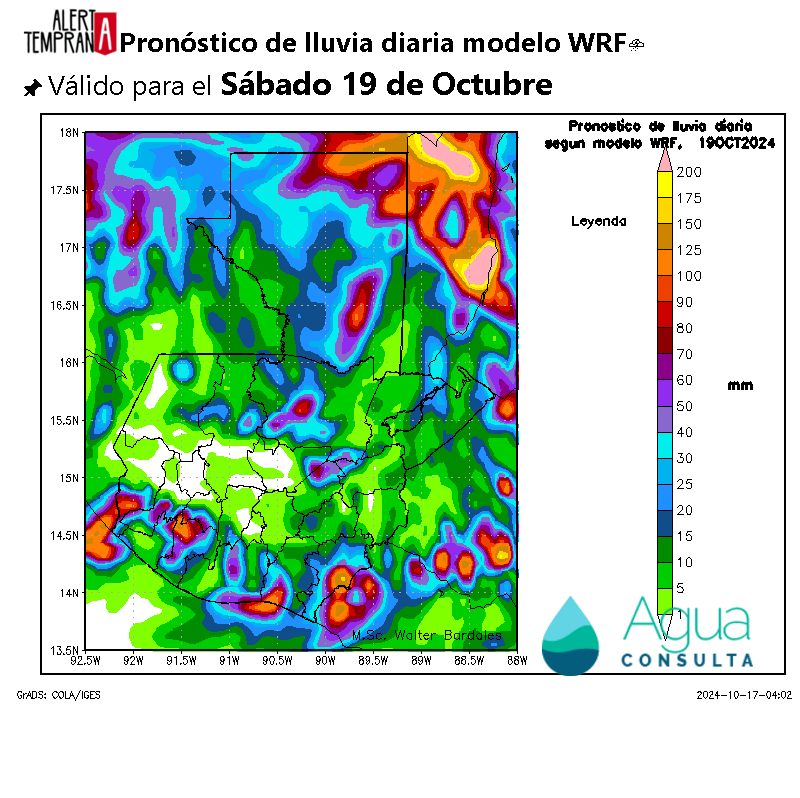 AlertaGt502's tweet photo. 🇬🇹📝El Sábado 19 de octubre #FrenteFrío4 #OndaTropical45 #SistemaDeBajaPresión y #VaguadaMonzónica mantendrán lluvias de fuertes a intensas sobre el norte, oriente y costa sur del país con vientos con rachas de hasta 70km/h y bajas temperaturas
#ClimaGt #TraficoGt #LluviasGt ⚠️ https://t.co/kQKaq22aSu