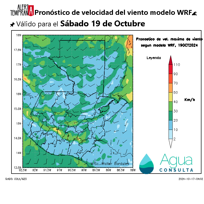 AlertaGt502's tweet photo. 🇬🇹📝El Sábado 19 de octubre #FrenteFrío4 #OndaTropical45 #SistemaDeBajaPresión y #VaguadaMonzónica mantendrán lluvias de fuertes a intensas sobre el norte, oriente y costa sur del país con vientos con rachas de hasta 70km/h y bajas temperaturas
#ClimaGt #TraficoGt #LluviasGt ⚠️ https://t.co/kQKaq22aSu