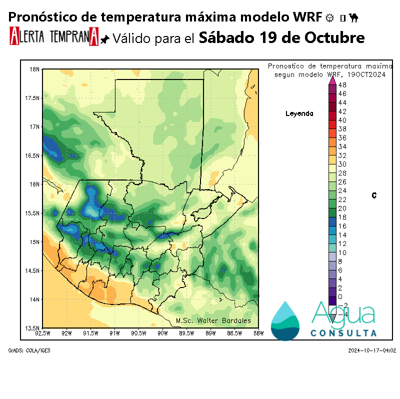 AlertaGt502's tweet photo. 🇬🇹📝El Sábado 19 de octubre #FrenteFrío4 #OndaTropical45 #SistemaDeBajaPresión y #VaguadaMonzónica mantendrán lluvias de fuertes a intensas sobre el norte, oriente y costa sur del país con vientos con rachas de hasta 70km/h y bajas temperaturas
#ClimaGt #TraficoGt #LluviasGt ⚠️ https://t.co/kQKaq22aSu