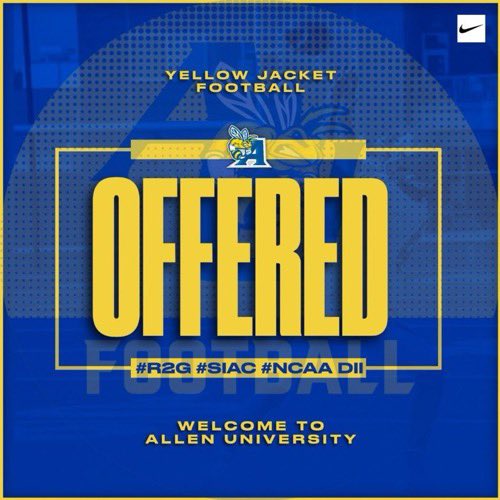 MosesKeithJones's tweet photo. After a great conversation with @CoachMcRae77 I am blessed to receive an offer to Allen University☝🏾✝️
@CoachFanene @ChabotFootball @CoachKPole @CoachDPhillip https://t.co/8agayOgXwZ