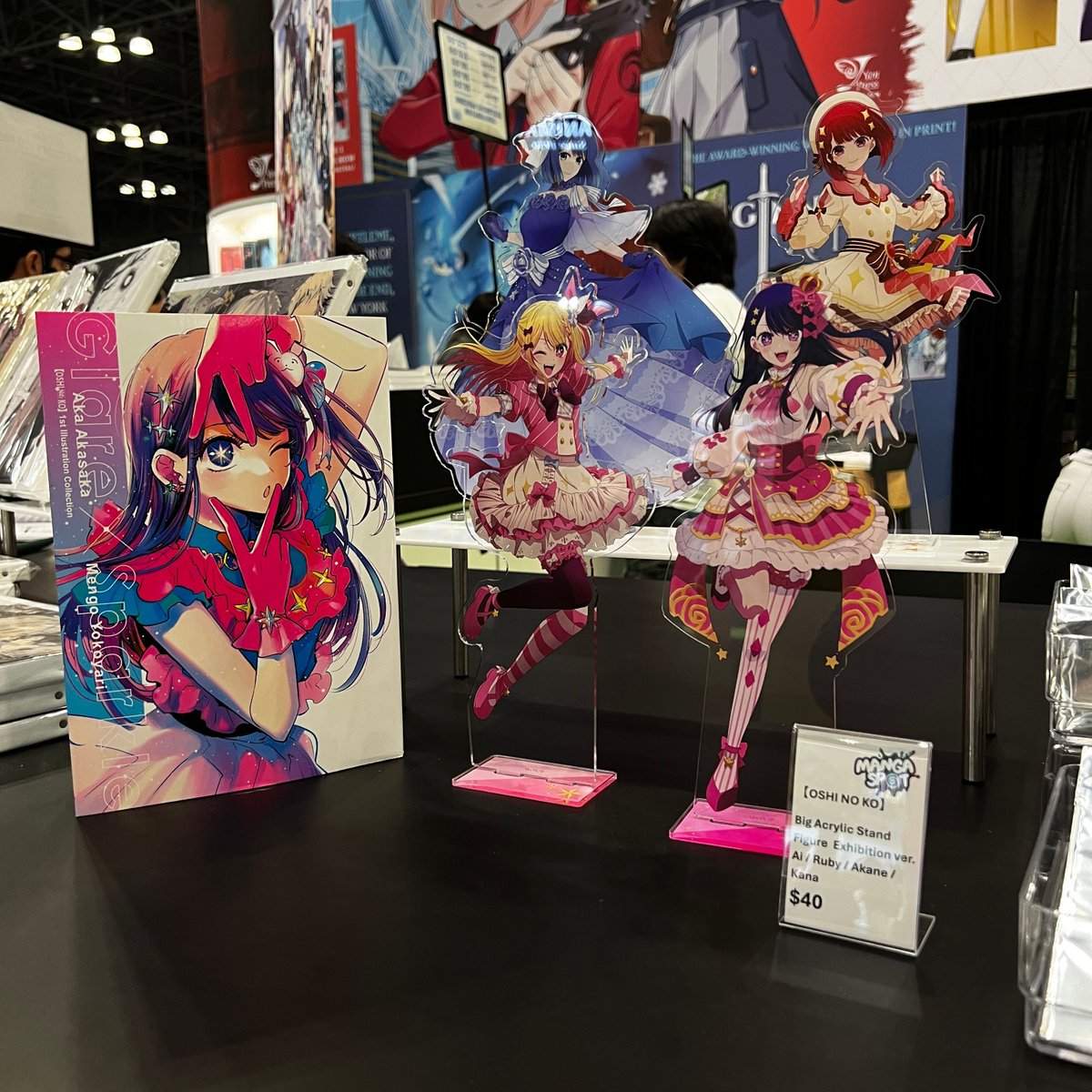 We’ve got all your OSHIS here! 🤩🌟

Grab these HUGE acrylic standees of your Oshi no Ko oshi from our friends at <a href="/mangaspotnyc/">Manga Spot</a> —and maybe snag an early copy of the artbook…? 👀

We’ve got a super limited supply, so hurry to snag yours at #NYCC Booth 2753!