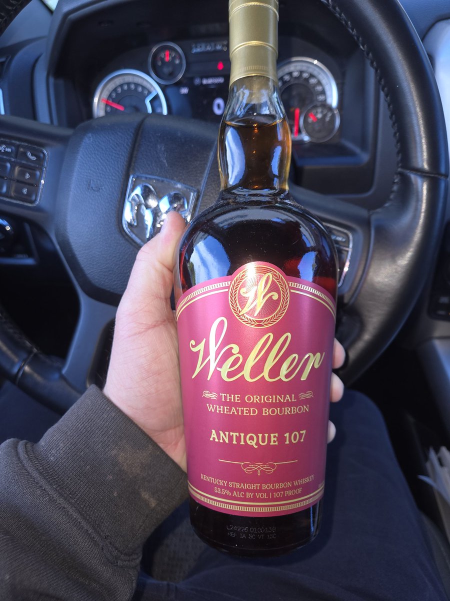 Buzzed_BoredPod's tweet photo. Weller Antique 107 was just sitting on the shelf, looking lonely. I had to take it home. #WhiskeyOfTheWeek #Weller #Bourbon https://t.co/1mc7C97YG5