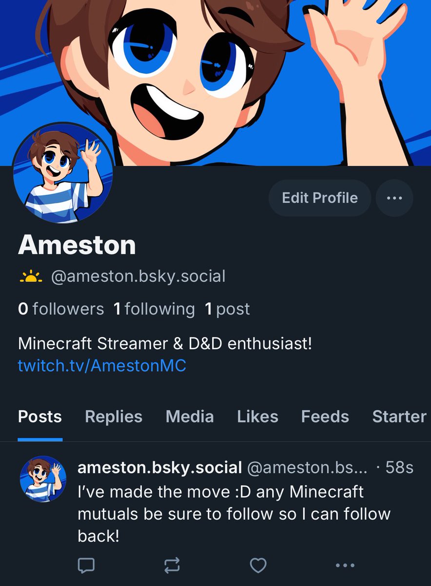 Not sure if I’ll use it much but HELLO! Be sure to follow me onto bluesky :D I’d like to see what everyone gets up to over there!