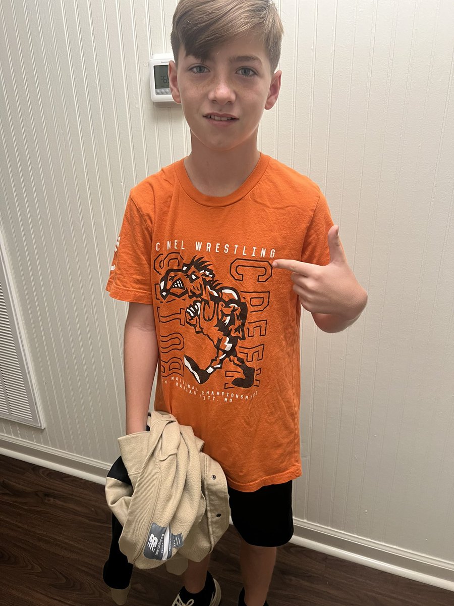 My oldest showing support for <a href="/GoCamelsWrestle/">Campbell Wrestling</a> today!!