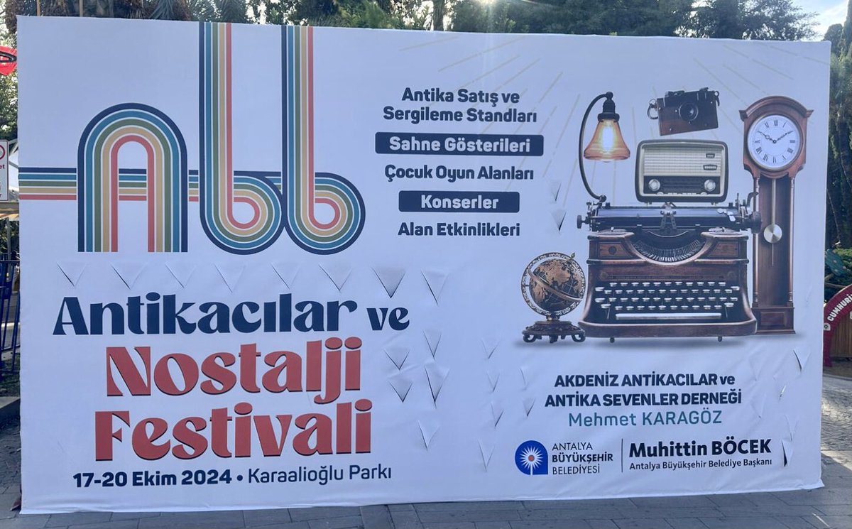 alpantik's tweet photo. 17-20 Ekim tarihleri arasında Karaalioğlu Parkı’nda düzenlenecek Antikacılar ve Nostalji Festivali’nde antika ürünler sergilenecek  ve satılacak. Festival alanı 15.00-19.00 saatleri arasında ziyarete edilebilecek. https://t.co/4wtKHsAadd