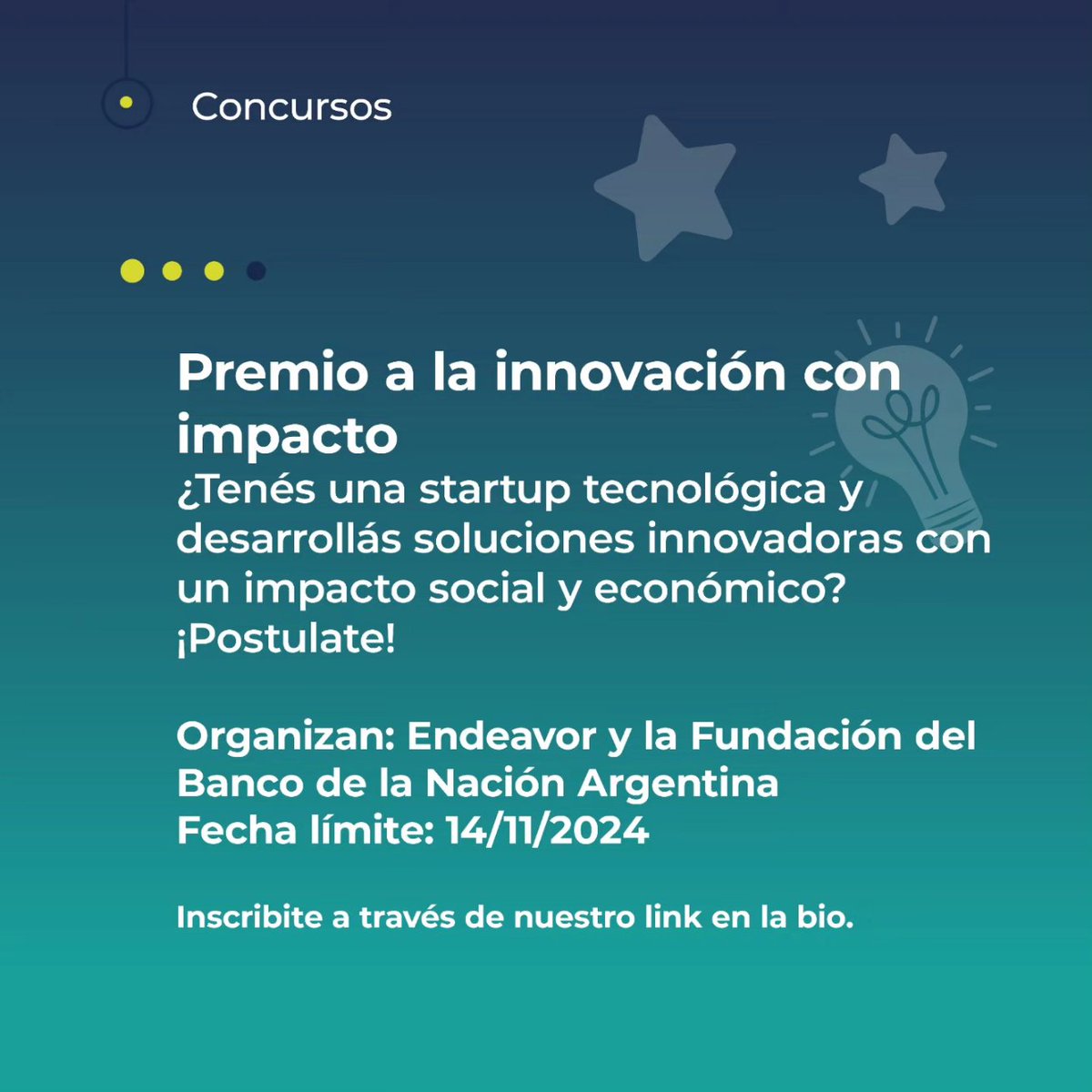 🧠 ¿Listo para llevar tus conocimientos a la práctica? ¡Participá en estos dos concursos y un taller para demostrarle al mundo lo que podés hacer!

📆 No te pierdas la oportunidad de inscribirte en desafíos que premian la #innovación y la competitividad.