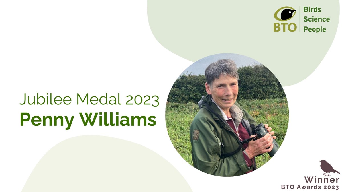 BTO (@_bto) on Twitter photo Congratulations to Penny Williams who won the Jubilee Medal in 2023. Penny has made a huge contribution to BTO’s work as volunteer BTO Regional Representative for Surrey since 2010 where she is coordinator for surveys like <a href="/BBS_birds/">Breeding Bird Surveys</a>. Thank you Penny! Congratulations to Penny Williams who won the Jubilee Medal in 2023. Penny has made a huge contribution to BTO’s work as volunteer BTO Regional Representative for Surrey since 2010 where she is coordinator for surveys like <a href="/BBS_birds/">Breeding Bird Surveys</a>. Thank you Penny!