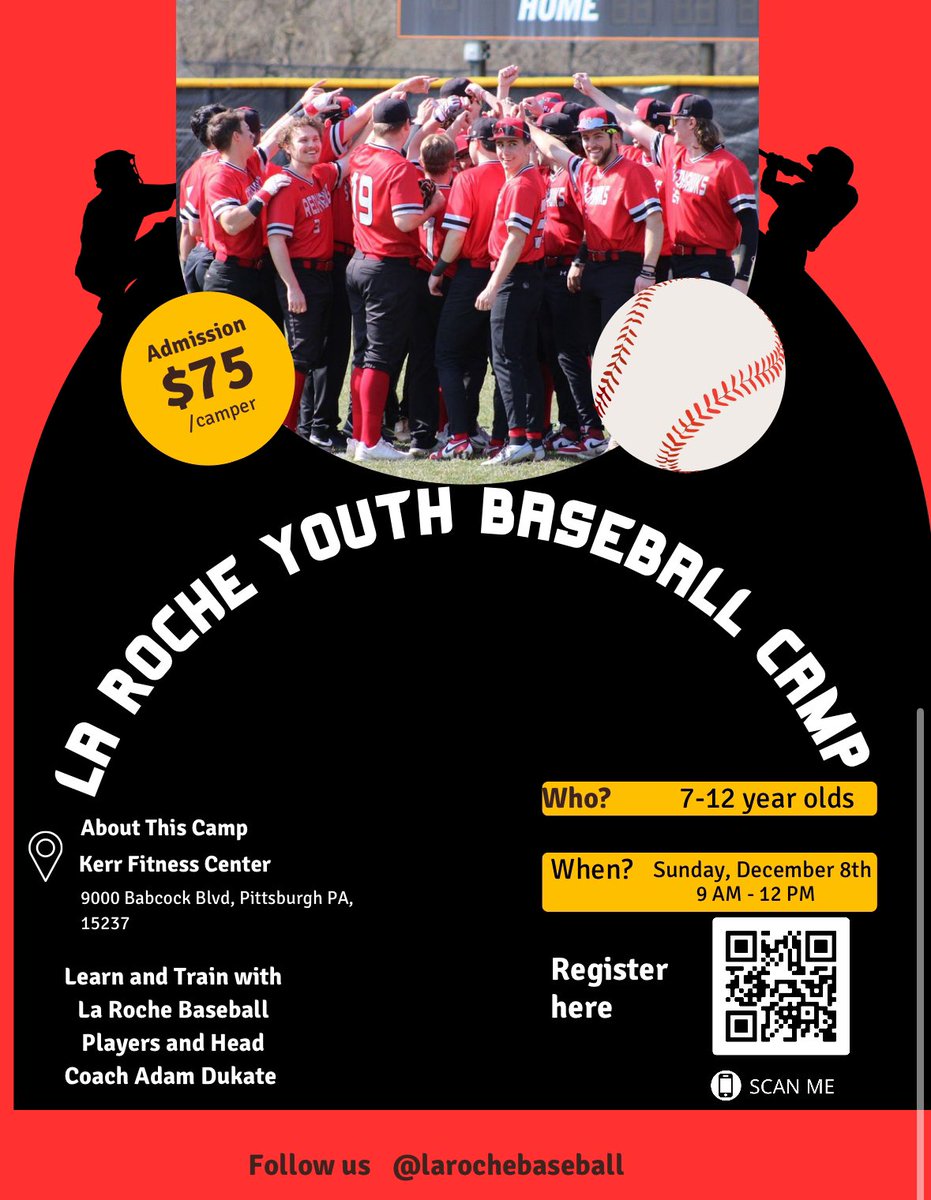 Fundraising youth camp for LRU baseball!

Please repost or scan the QR code to register!