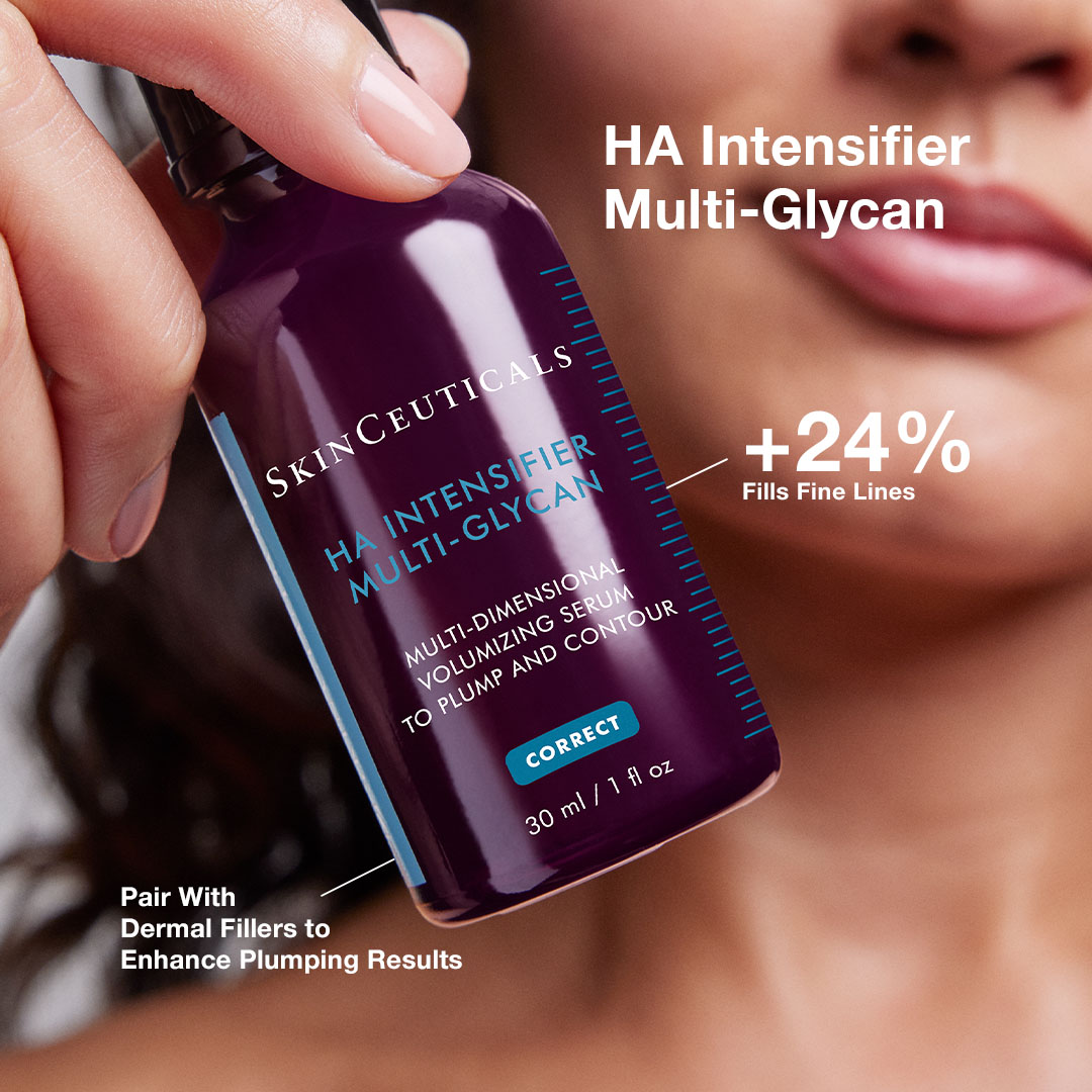 Pair our NEW re-formulated HA Intensifier Multi-Glycan with dermal fillers to enhance visible results.
When used alone: Instantly plump and fill fine lines by 24%.
When used with Fillers: Boosts surface plumpness for optimal volume results.
