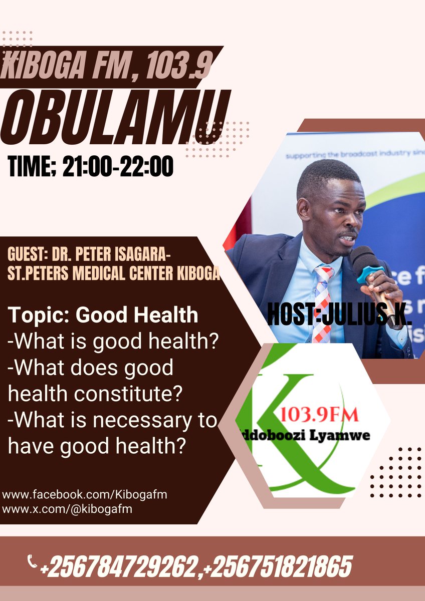 Tonight we are launching the health program, Obulamu. We host Dr. Peter Isagara,