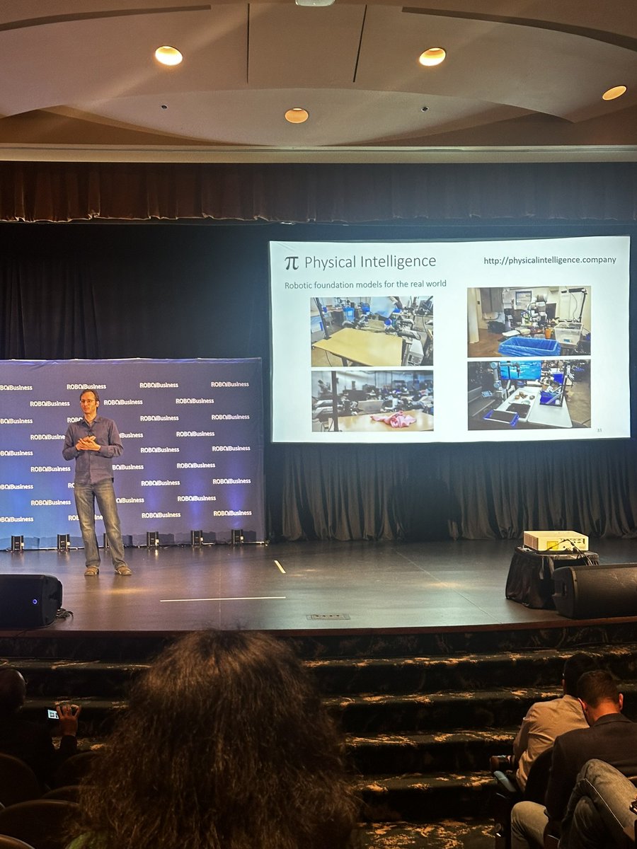 yog26's tweet photo. Interesting discussion on generalist models, Robotic foundation models, and VLA at RoboBusiness 24
#robobusiness #openvla https://t.co/7KSkLLe6fw