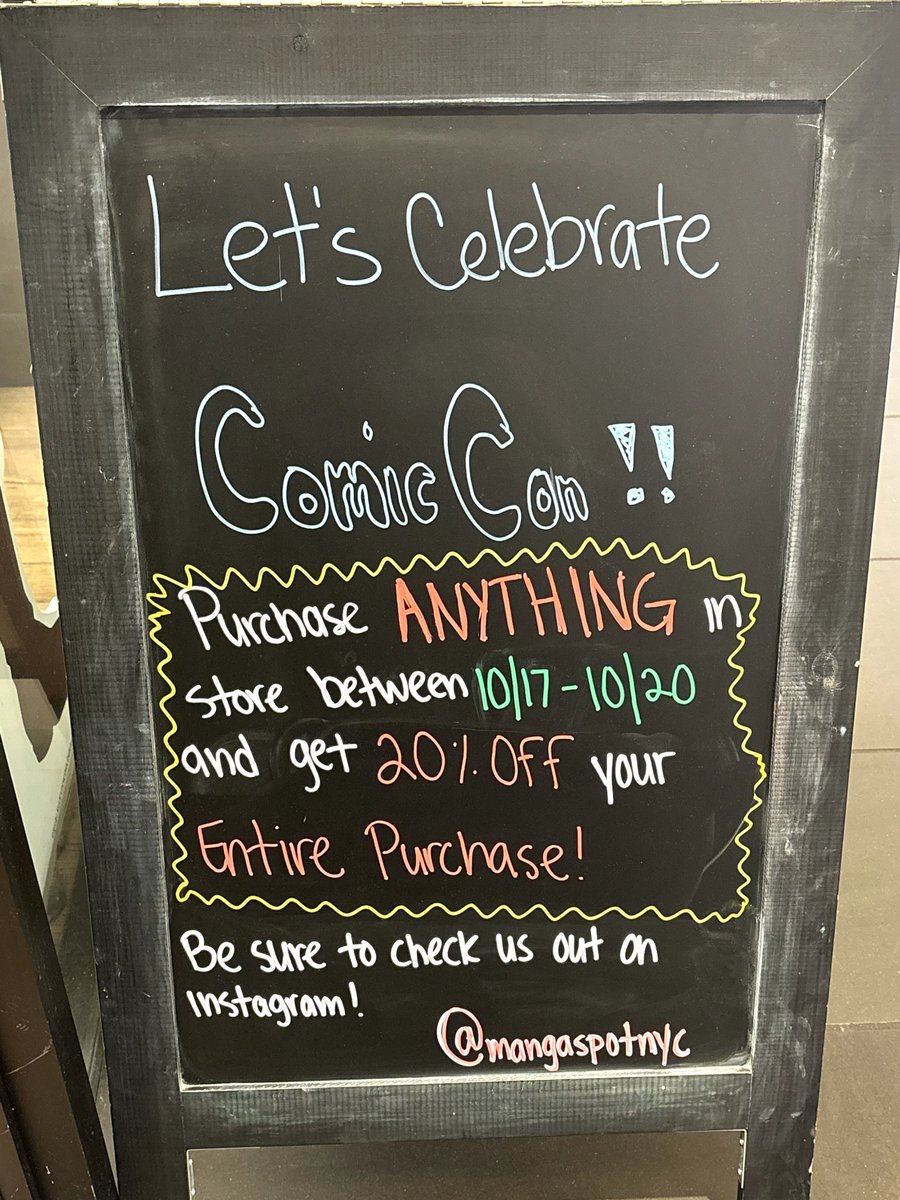 🔥 HUGE NYCC SALE ALERT! 🔥
Hey everyone! With comic con underway, we're having another 20% off sale!! EVERYTHING IN STORE IS 20% OFF!

Get your favorite manga, light novel, and anime merch at great prices 🎉 
🕒 Sale starts NOW! Run, don’t walk! 🏃‍♂️💨#NYCC2024 #Mangspot #NYCCSale