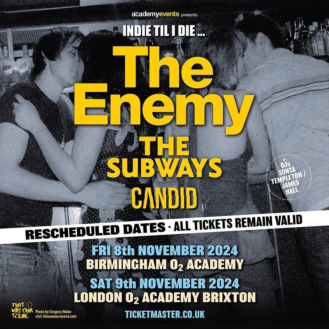 CANDID (@candidcov) on Twitter photo Over the moon to announce that we will be opening for <a href="/theenemyband/">TheEnemy</a> at Birmingham <a href="/O2AcademyBham/">O2 Academy Birmingham</a> and London <a href="/O2AcademyBrix/">O2 Academy Brixton</a>
A very huge moment for us! We cannot wait to play the stages we could only dreamt of🖤🙏🏼
Huge thanks to everyone who made this happen! See yas there. 🖤 Over the moon to announce that we will be opening for <a href="/theenemyband/">TheEnemy</a> at Birmingham <a href="/O2AcademyBham/">O2 Academy Birmingham</a> and London <a href="/O2AcademyBrix/">O2 Academy Brixton</a>
A very huge moment for us! We cannot wait to play the stages we could only dreamt of🖤🙏🏼
Huge thanks to everyone who made this happen! See yas there. 🖤