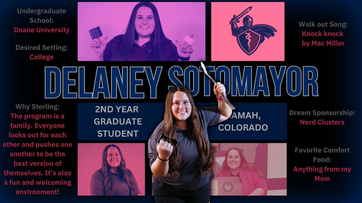 Our next Student Spotlight is 2nd year Delaney Sotomayor. She is from Ramah, CO &amp; wants to work at a college. Delaney is currently working with our Women's Basketball team. #BeTheStandard <a href="/SterlingCLife/">Sterling College</a> <a href="/SterlingCSports/">Sterling Warriors</a> <a href="/SCSportMed/">Sterling College Sports Medicine</a> <a href="/NATA1950/">NATA</a> <a href="/NATASLCreps/">NATA-SLC</a> <a href="/NAIAATA20/">NAIA Athletic Trainers Association</a> <a href="/MAATAD5/">MAATA District 5</a>