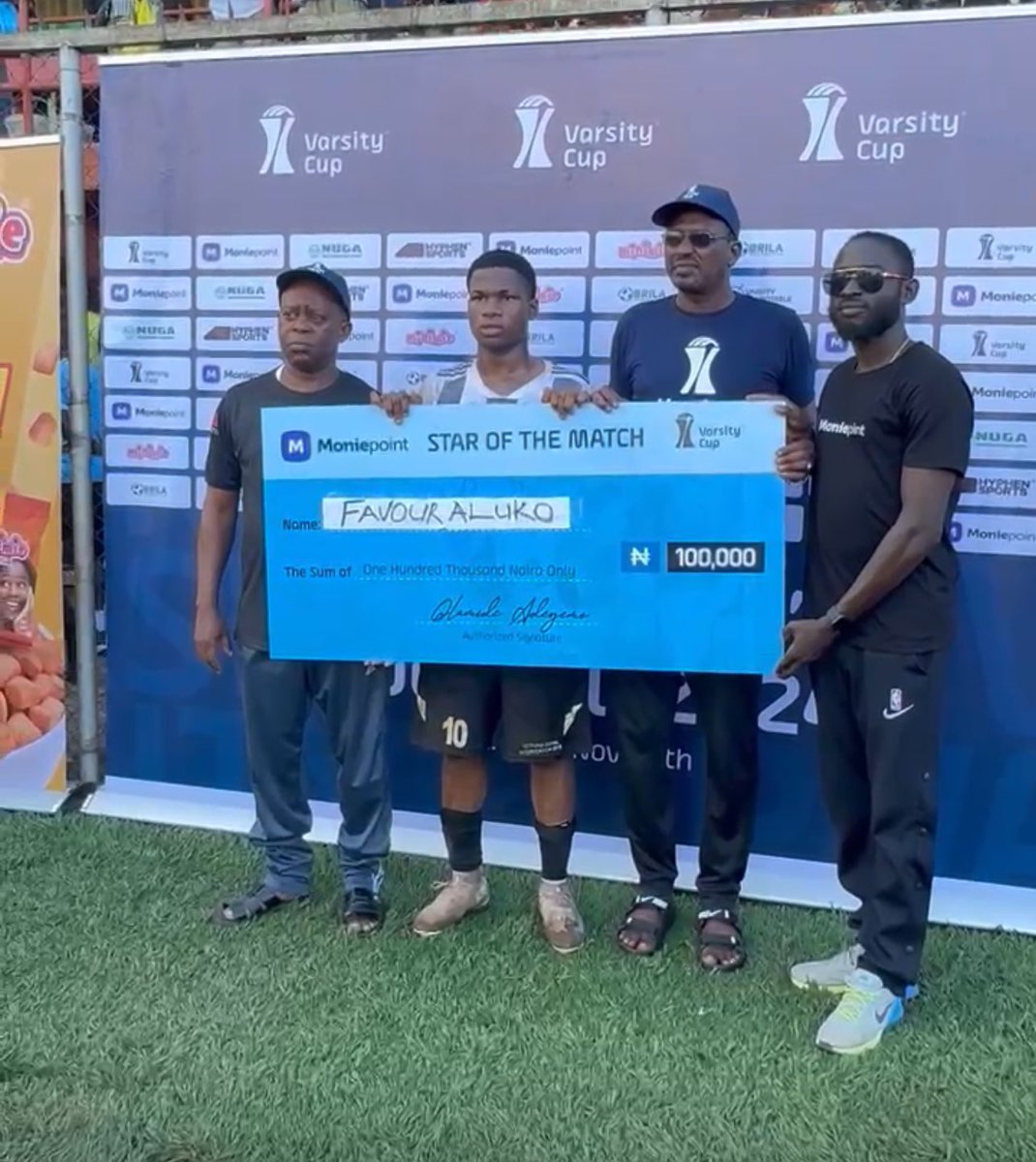 VarsityCupNG's tweet photo. Congratulations to our Stars of the Match! 🌟 BabaTimehin Gbajumo from OAU and Favour Aluko from AAUA both brought their A-game and left it all on the field. Your dedication and talent inspire us all. Well done, champions! 🙌🏾👏🏾
#VarsityCup #StarOfTheMatch #OAU #AAUA https://t.co/fTdTpUCr7M