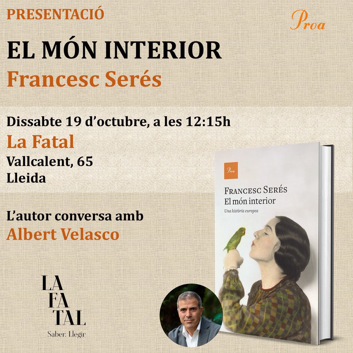 Ep, dissabte, a <a href="/LaFatal_/">La Fatal</a>, farem el que podrem.

<a href="/FrancescSeres/">Francesc Serés</a>