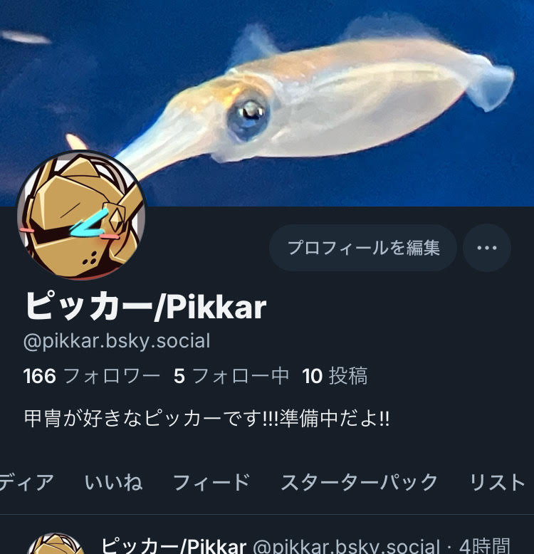 Kpikkar's tweet photo. 自分も永遠に準備中でイカに吸われてるブルーなアカウントをどうぞ　h🔆ttps://bsky.app/profile/pikkar.bsky.social https://t.co/vuvn1GnBUf