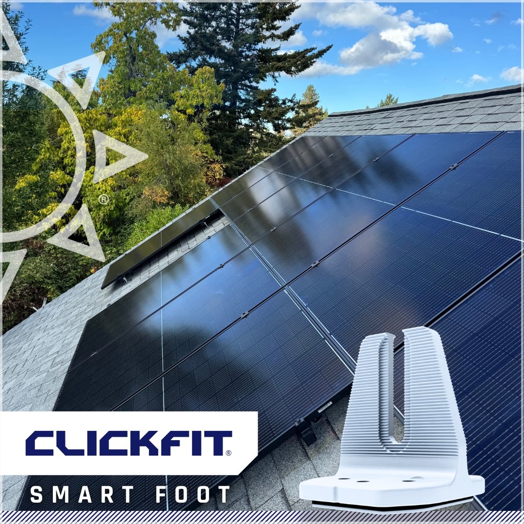 ClickFit Smart Foot—your go-to for fast rail-based installations on shingle roofs! Designed for use with our ClickFit System, this cast aluminum mount features our game-changing UltraGrip Technology™.⚡Check out Smart Foot today! ecofastensolar.com/system-attachm…

#SolarRacking #EcoFasten