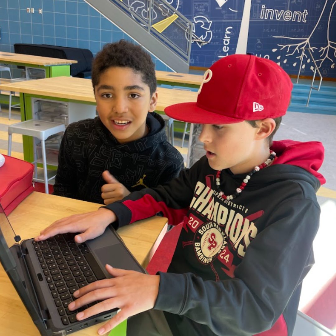 Our friends in 5th grade worked on social media posts and created eagles to give to our new students.