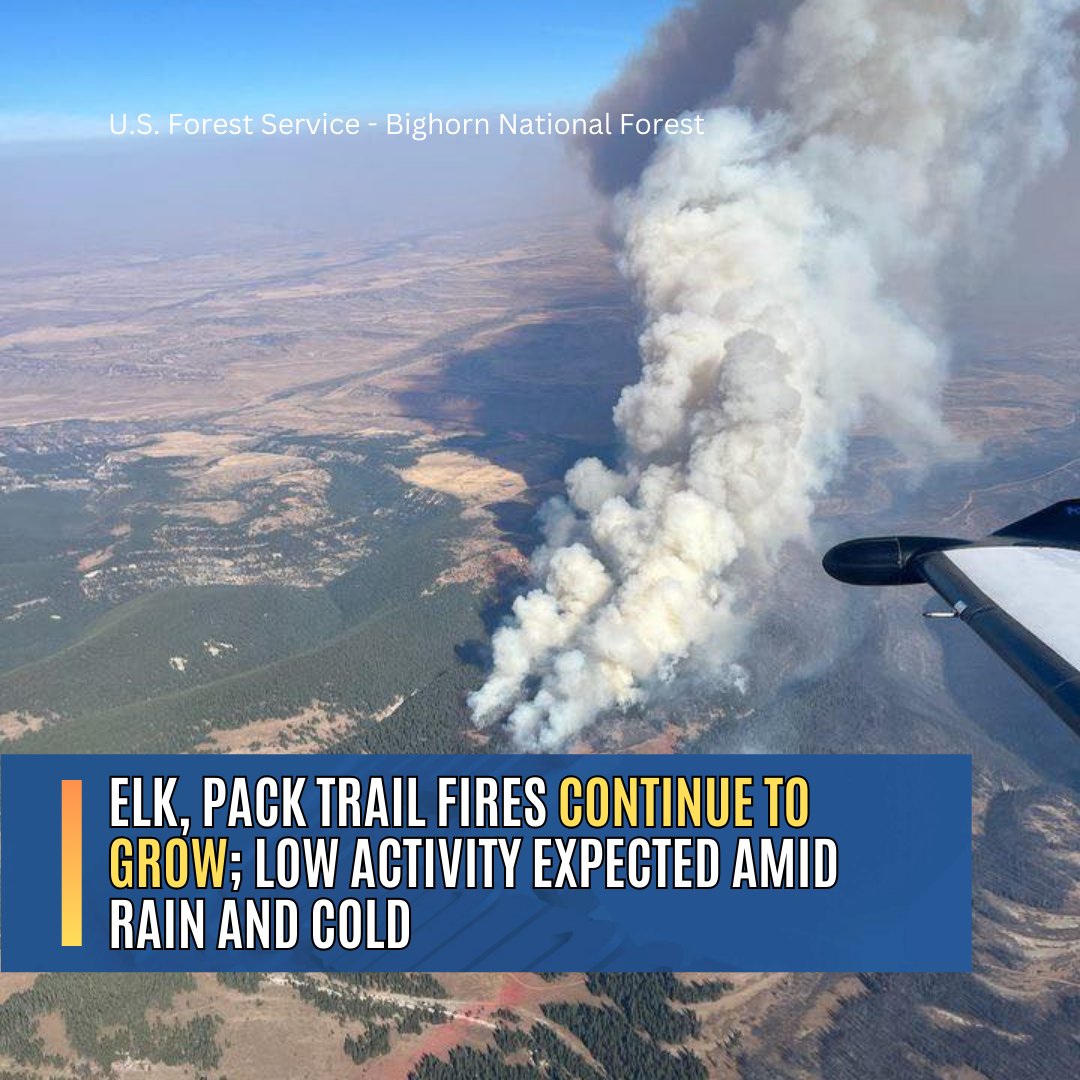 yourwyominglink's tweet image. As of Thursday, the Elk Fire in Sheridan County has expanded to nearly 96,200 acres, with 28% containment. #ElkFire #SheridanCounty #WildfireUpdate #PackTrailFire #FireContainment

yourwyominglink.com/homepage/elk-p…