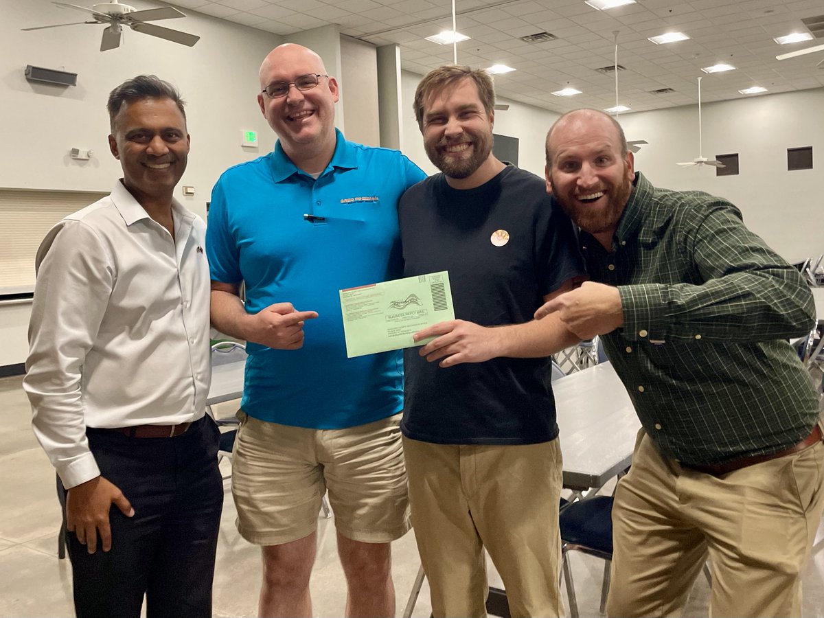 Got my ballot yesterday and bumped into these three incredible guys I proudly voted for at the <a href="/AZLD2Dems/">AZLD2Dems</a> meeting last night! Make sure to join me in supporting <a href="/DrAmishShah/">Amish Shah, MD</a>, @FreemanforAZ, and @TimStringhamAZ. Let’s make it happen! #Vote2024 #AZ01