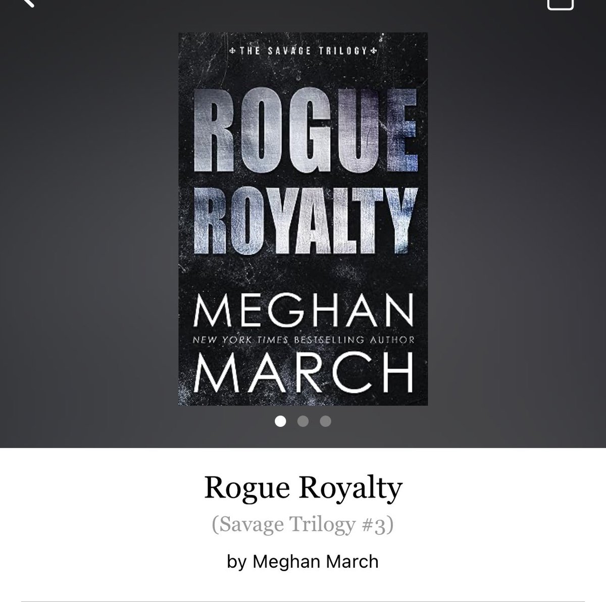 TaraDDonai's tweet image. Rogue Royalty by Meghan March
#RogueRoyalty by #MeghanMarch #6858 #56chapters #280pages #1007of400 #audiobook #series #39for10 #SavageTrilogy #book3of3 #5houraudiobook #readitquick #September2024 #whatsnext #clearingoffreadingshelves