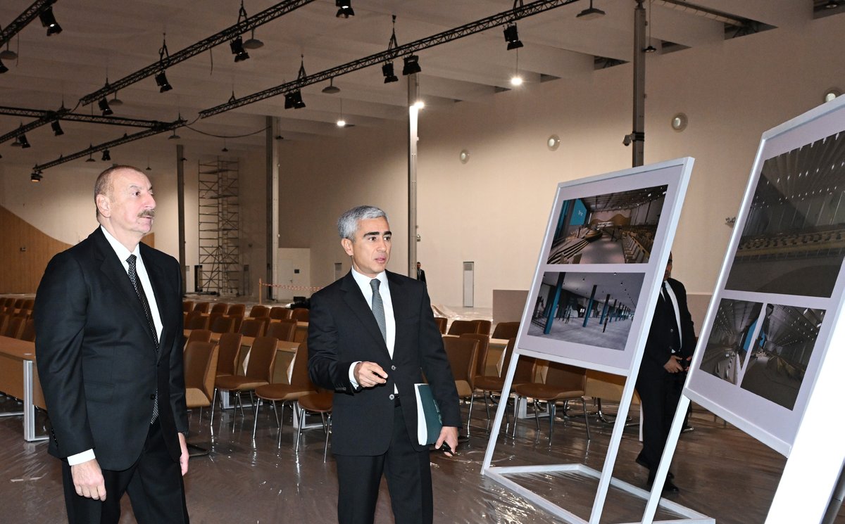 presidentaz's tweet photo. President Ilham Aliyev reviewed ongoing preparations for COP29 at Olympic Stadium.

https://t.co/HQwNrrImT8

#COP29 #COP29Azerbaijan https://t.co/LvbXP2llgY