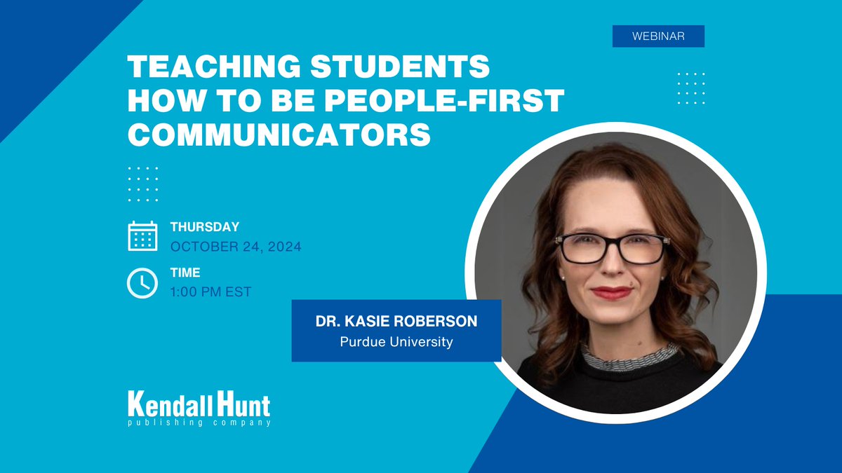 Join Kasie Roberson's webinar and get practical strategies for teaching:

- Audience analysis 🎯
- Emotional intelligence 🧠
- Building trust 🤝

Plus, discover how AI can supercharge student writing! 🤖

Register: bit.ly/roberson_webin…

#BusinessWriting #CommunicationSkills