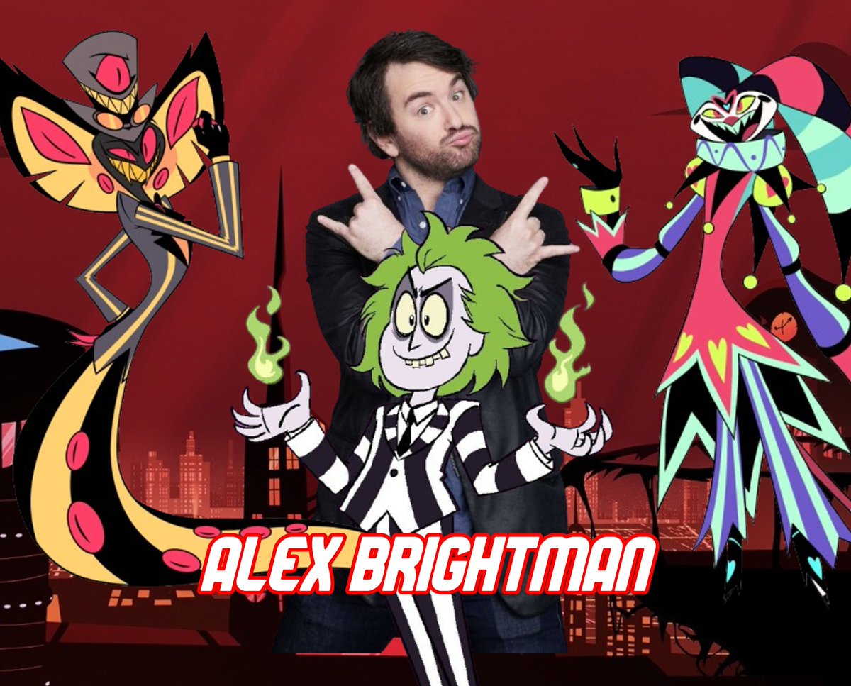 FinnWestVO's tweet photo. now i'm no graphic designer, but when my friend asks me to step up and speed make a composite for Alex Brightman to sign at #NYCC ? I step it up and try my hardest! 

Super thrilled to report that he ABSOLUTELY LOVED IT! #helluvaboss #HazbinHotel #Beetlejuice ! https://t.co/gyDR952yYC