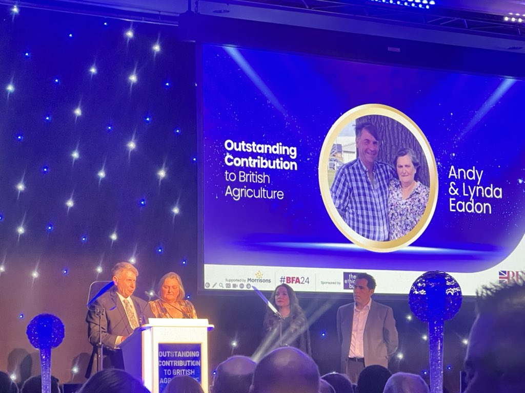 AbiReader's tweet photo. Enormous respect &amp; congratulations to Andy and Lynda Eadon for winning #BFA24 Outstanding Contribution to British Agriculture Award for raising awareness of mental health &amp; suicide in Agriculture following the death of their son Len 😔
Their bravery is inspirational
#LensLight https://t.co/jg324zspSW