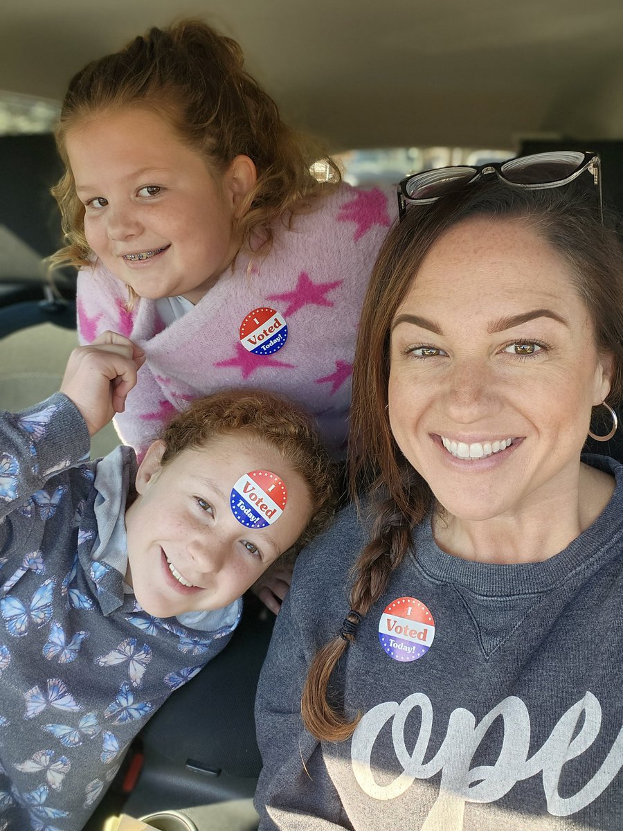 JustIndianaGirl's tweet photo. Took my favorite girls to the polls with me today. #Vote #VoteBlueDownBallot https://t.co/GdtZAz0dVC