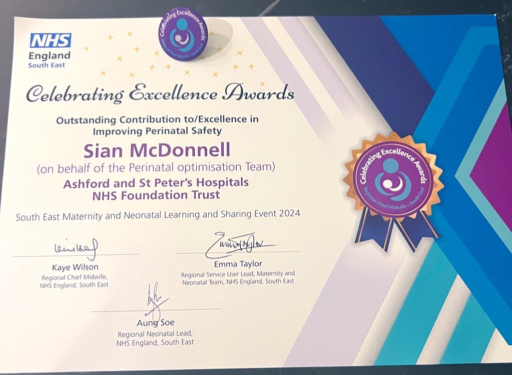Sian McDonnell (@mcdonnellsian) on Twitter photo Very proud to receive this award on behalf of the perinatal team. <a href="/StNicu/">StPetersNICU</a> <a href="/ASPHFT/">Ashford & St Peter's</a> @ASPHMVP
#SEMatNeoEvent24 Very proud to receive this award on behalf of the perinatal team. <a href="/StNicu/">StPetersNICU</a> <a href="/ASPHFT/">Ashford & St Peter's</a> @ASPHMVP
#SEMatNeoEvent24