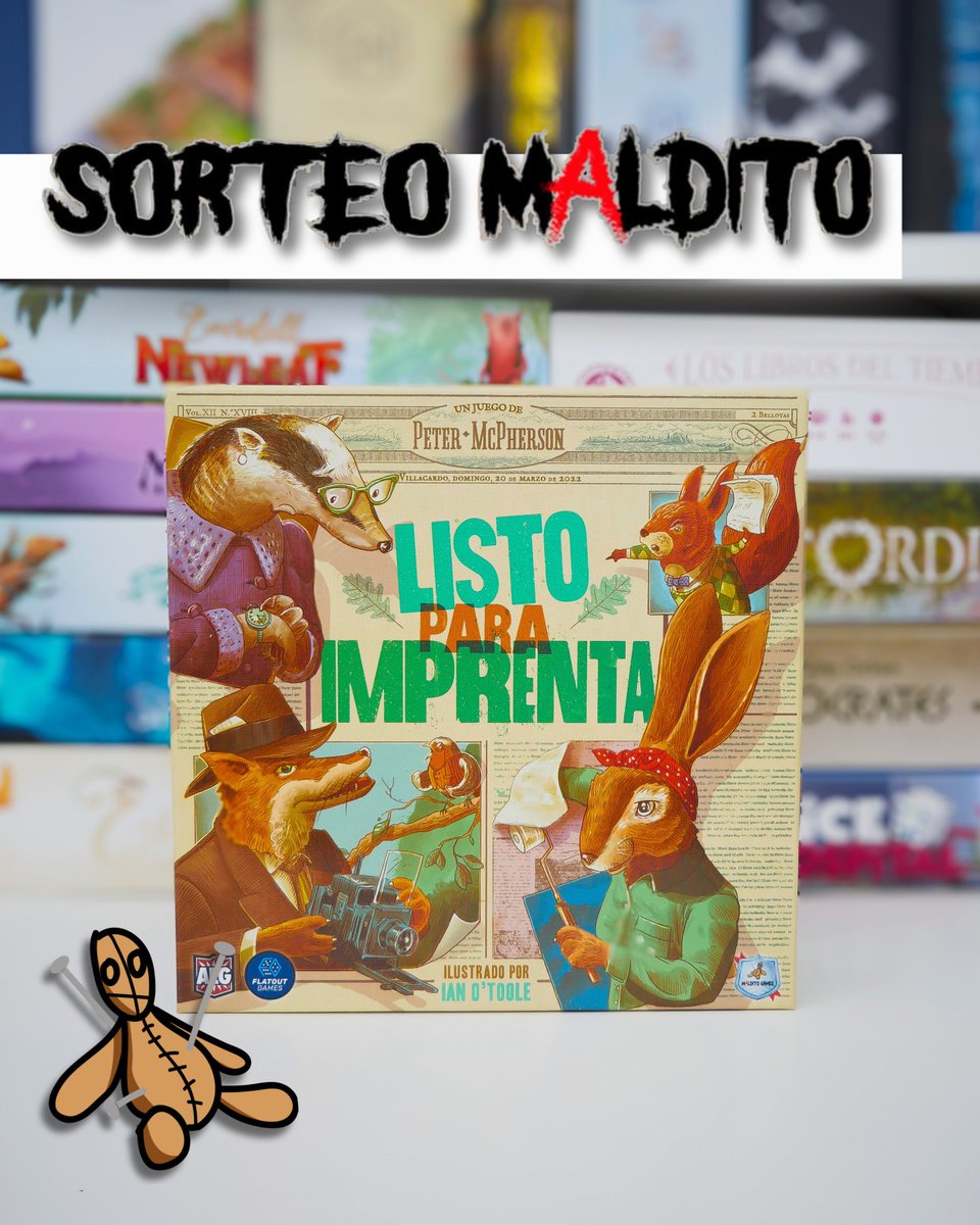 🔴SORTEO🔴

Con motivo del lanzamiento de Listos para la Imprenta os proponemos un nuevo #sorteomaldito

Para participar:  
1️⃣ Sigue la cuenta 
<a href="/MalditoGamesES/">Maldito Games</a>

2⃣ Repostea
3️⃣ Menciona 3 personas

Anunciaremos la persona ganadora el 23/10/24 ¡Suerte! 🍀