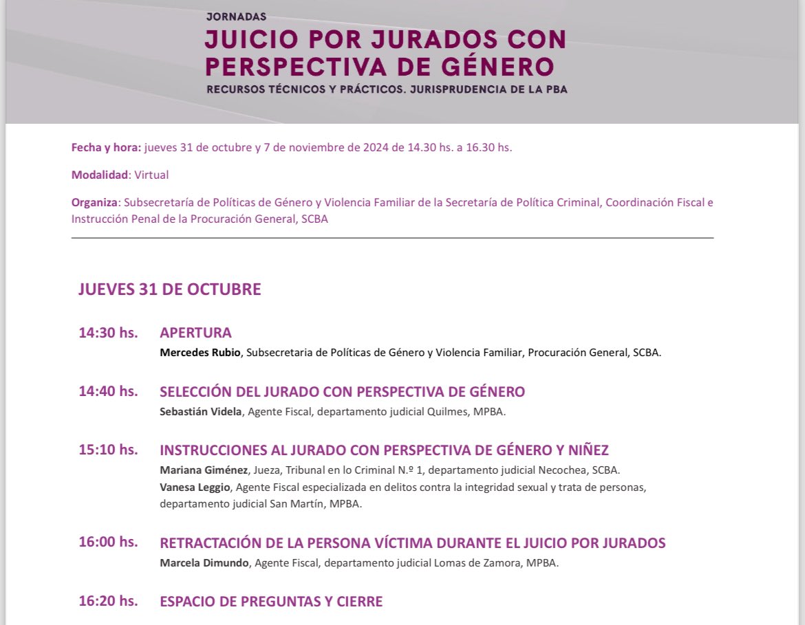 ColoquioPenal's tweet photo. Juicio por Jurados con Perspectiva de Género 

https://t.co/65Kxp5Pfyu https://t.co/PodMRyh4BK